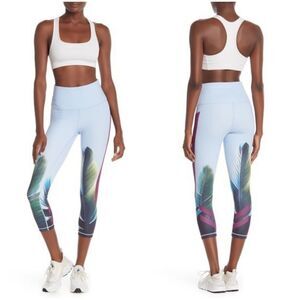 Zella Pure Crop Vision Print Active Leggings sz Sm